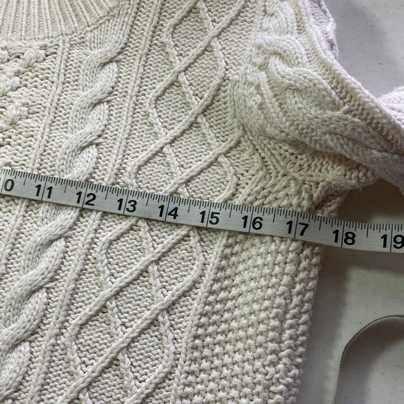 Talbots Ivory Cable Knit Sweater - Picture 8 of 9